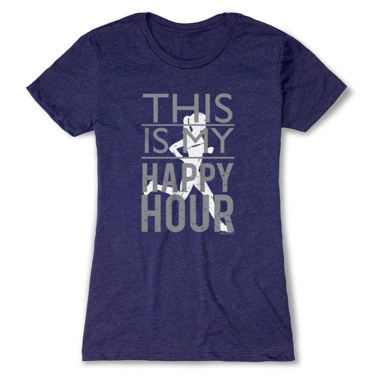Women's Everyday Runners Tee This Is My Happy Hour [Storm Indigo/Adult Medium] -SS