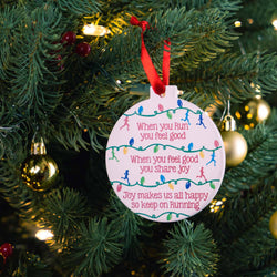 Running Round Ceramic Ornament - When You Run Christmas Lights