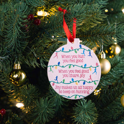 Running Round Ceramic Ornament - When You Run Christmas Lights