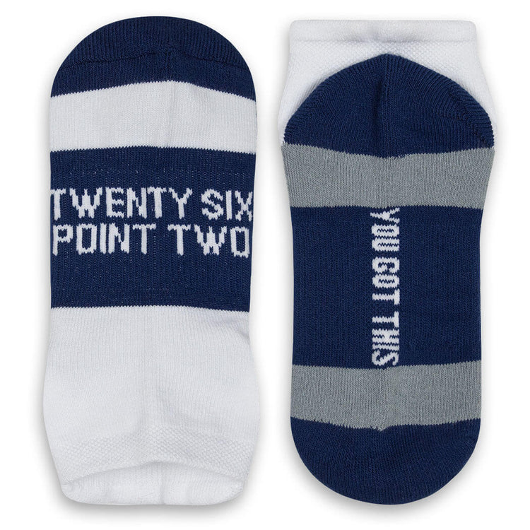 Socrates® Woven Performance Socks 26.2 You've Got This! (Navy)