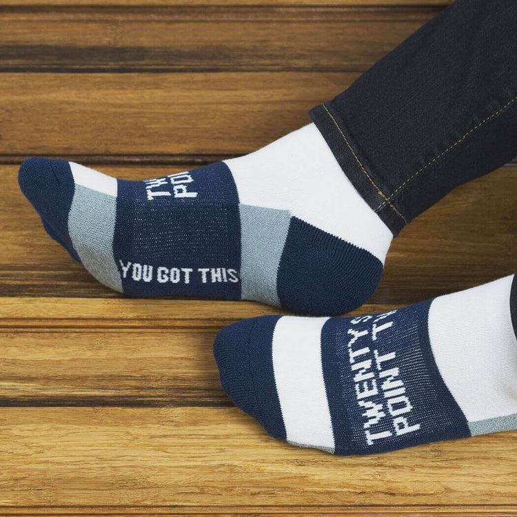 Socrates® Woven Performance Socks 26.2 You've Got This! (Navy)