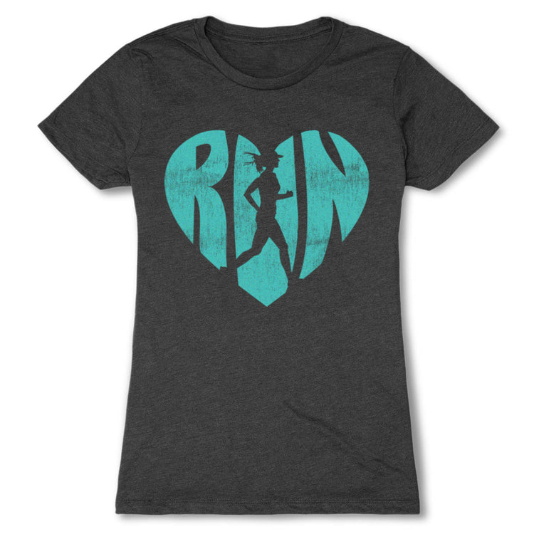 Women's Everyday Tee Love The Run [Charcoal/Adult Medium] - SS