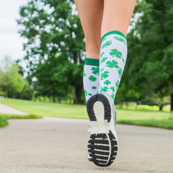 Woven Yakety Yak! Knee High Socks - Lucky Clover