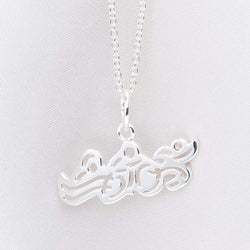 Sterling Silver Swim Bike Run Triathlon Necklace