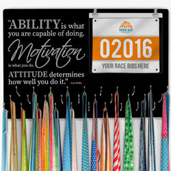Running Large Hooked on Medals and Bib Hanger - Ability Is What You Are Capable Of Doing