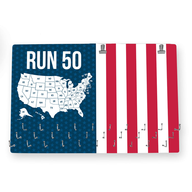 Running Large Hooked on Medals and Bib Hanger - Run 50