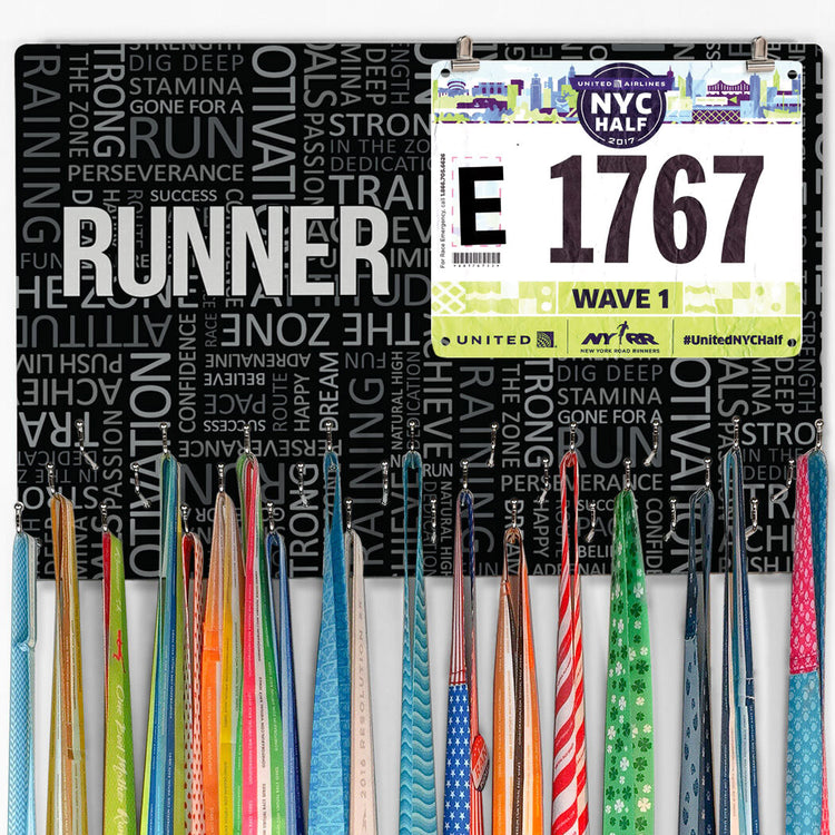 Running Large Hooked on Medals and Bib Hanger - Running Inspiration