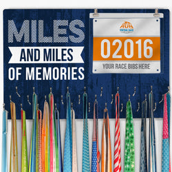 Running Large Hooked on Medals and Bib Hanger - Miles and Miles of Memories