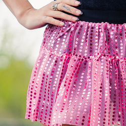 Running Costume Skirt - Pink Glitter Sequined