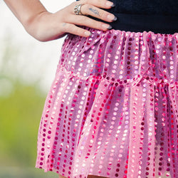 Running Costume Skirt - Pink Glitter Sequined