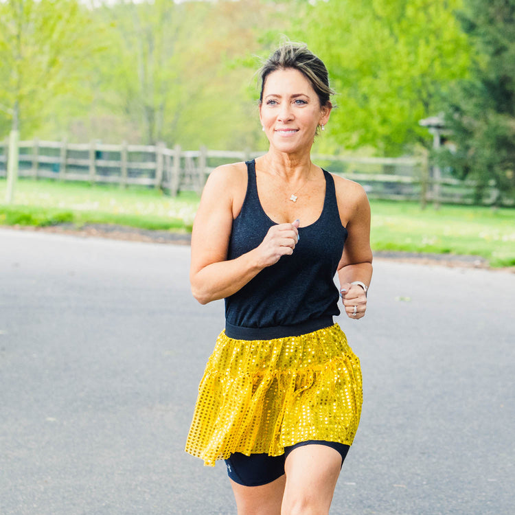 Running Costume Skirt - Gold Glitter Sequined