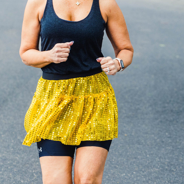 Running Costume Skirt - Gold Glitter Sequined