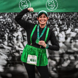 Running Costume Skirt - Green Glitter Sequined