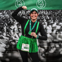 Running Costume Skirt - Green Glitter Sequined