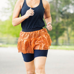 Running Costume Skirt - Orange Glitter Sequined
