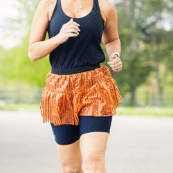 Running Costume Skirt - Orange Glitter Sequined