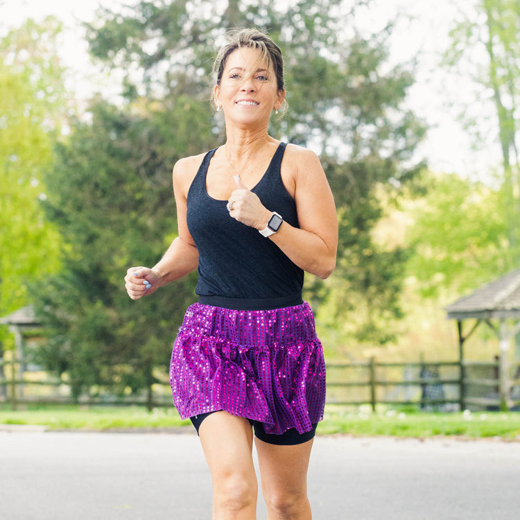 Running Costume Skirt - Purple Glitter Sequined