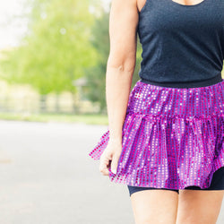 Running Costume Skirt - Purple Glitter Sequined