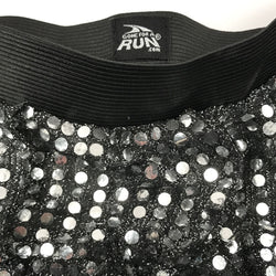 Running Costume Skirt - Black Glitter Sequined