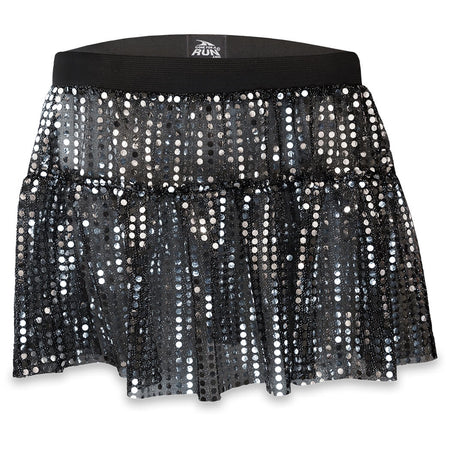 Running Costume Skirt - Black Glitter Sequined