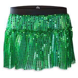 Running Costume Skirt - Green Glitter Sequined