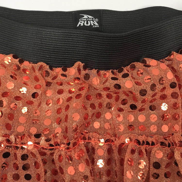Running Costume Skirt - Orange Glitter Sequined