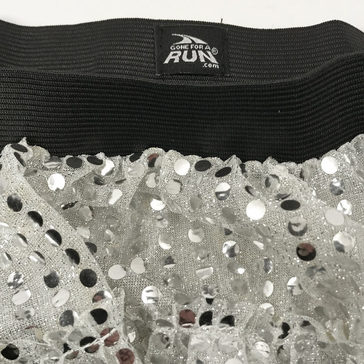 Running Costume Skirt - Silver Glitter Sequined