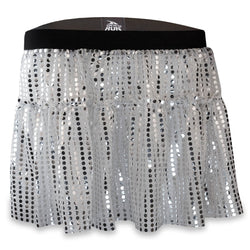 Running Costume Skirt - Silver Glitter Sequined