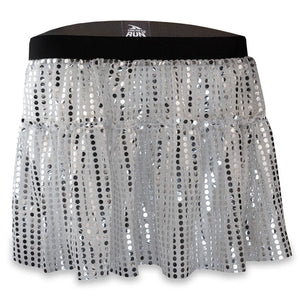 Running Costume Skirt - Silver Glitter Sequined