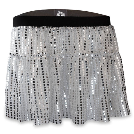Running Costume Skirt - Silver Glitter Sequined