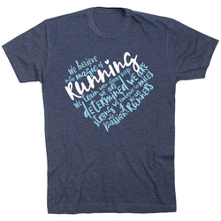 Running Short Sleeve Tee - Live Love Run Heart [Navy/Adult Small] - SS
