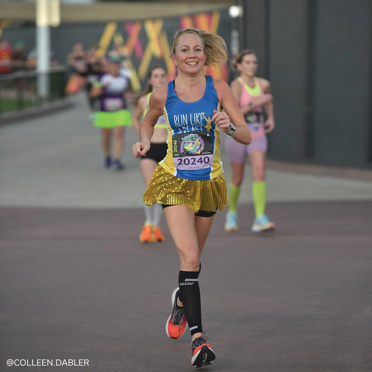 Running Costume Skirt - Gold Glitter Sequined