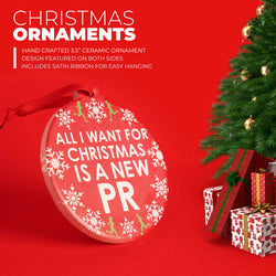 Running Round Ceramic Ornament - All I Want for Christmas