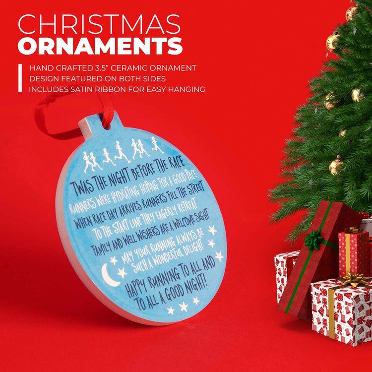 Running Round Ceramic Ornament - Twas The Night Before The Race