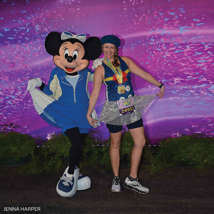 Running Costume Skirt - Silver Glitter Sequined