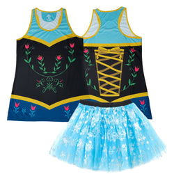 Ice-themed dress with top and skirt on a white background