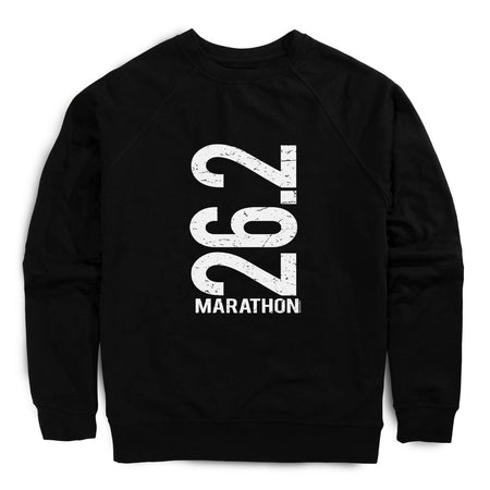 Running Raglan Crew Neck Pullover - 26.2 Marathon Vertical [Adult Medium/Black] - SS