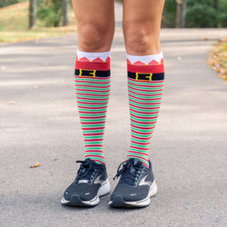 Woven Knee High Socks - Santa's Elf