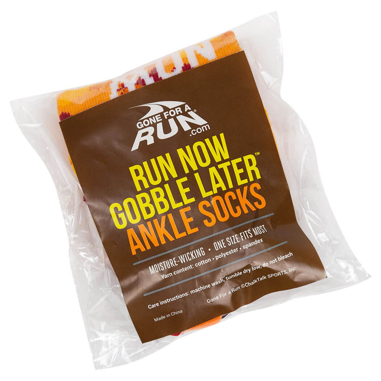Costume Ankle Socks - Run Now Gobble Later Turkey