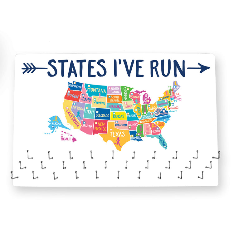 Running Large Hooked on Medals Hanger - States I've Run