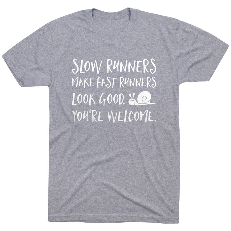 Running Short Sleeve T-Shirt - Slow Runners [Adult Medium/Gray] - SS