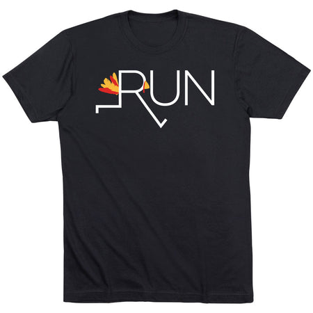 Running Short Sleeve T-Shirt - Let's Run For Turkey [Adult Large/Black] - SS