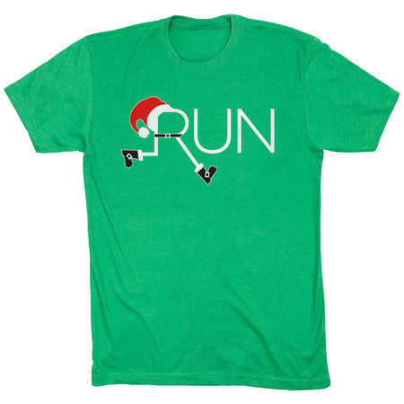 Running Short Sleeve T-Shirt - Let's Run For Christmas [Adult XX-Large/Green] - SS