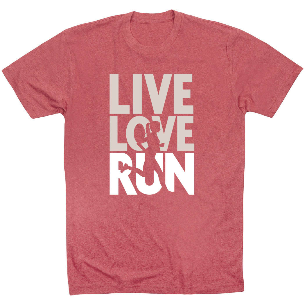 Running Short Sleeve T-Shirt - Live Love Run Silhouette