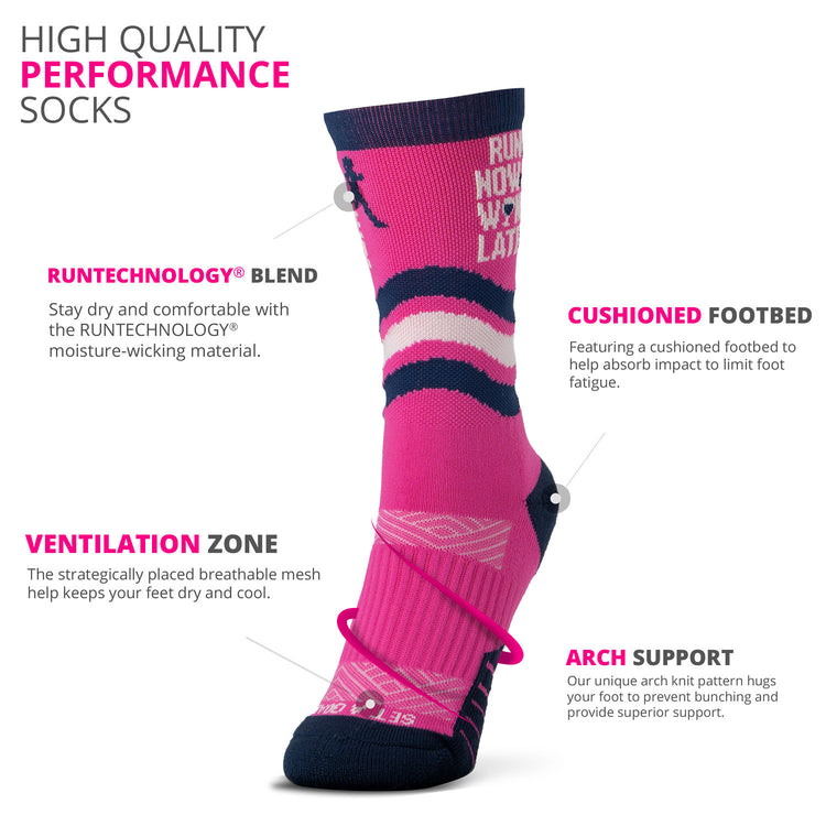Socrates® Mid-Calf Socks - Run Now Wine Later