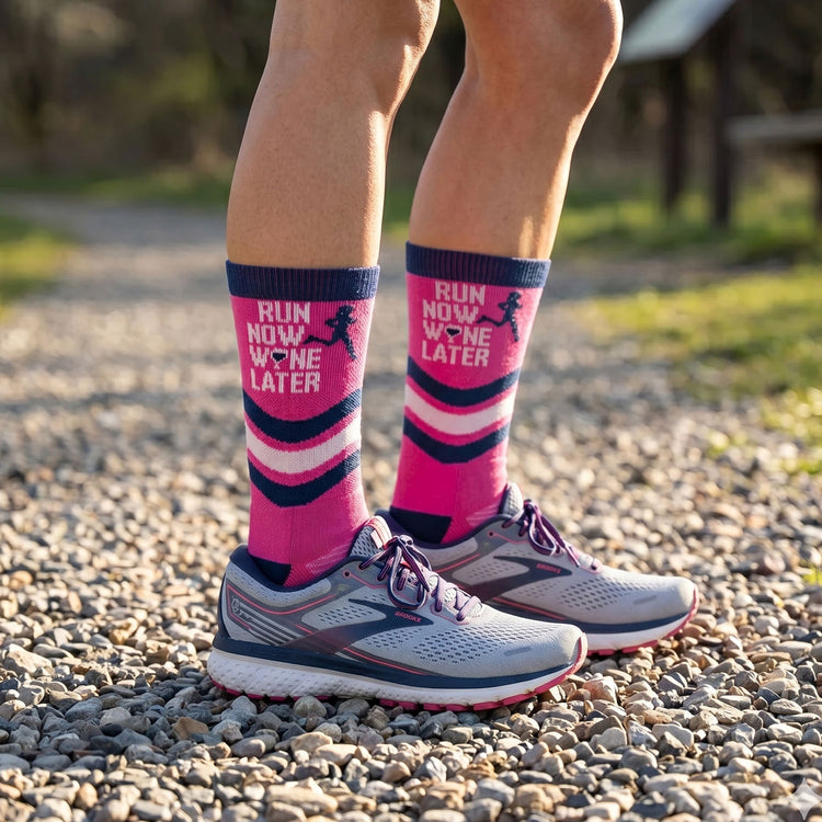 Socrates® Mid-Calf Socks - Run Now Wine Later