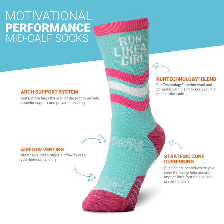 Socrates® Mid-Calf Socks - Run Like a Girl