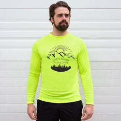Men's Running Long Sleeve Tech Tee - Life's Short Run Long (Mountains)