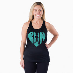 Women's Racerback Performance Tank Top - Love The Run