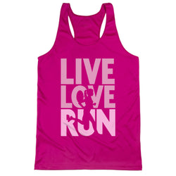 Women's Racerback Performance Tank Top - Live Love Run Silhouette